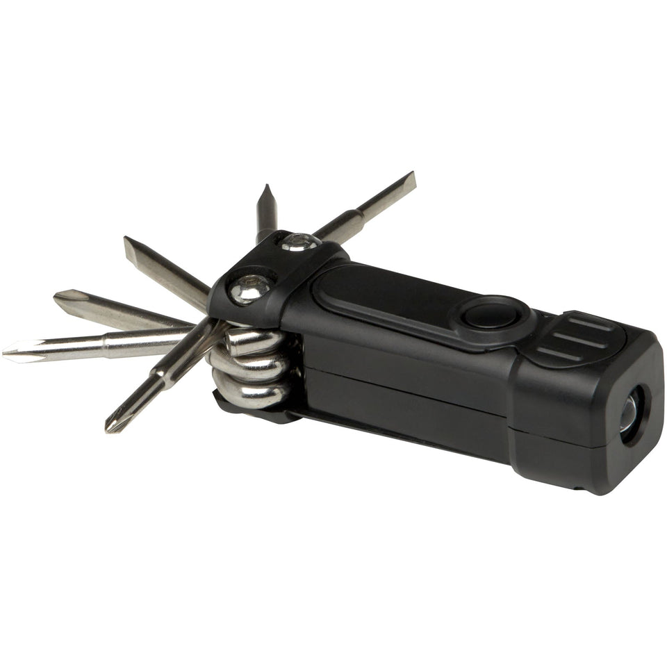 Set di cacciaviti 8 in 1 con torcia in plastica riciclata RCS Octo personalizzato con logo - Pubblienne