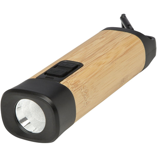 Torcia con moschettone in bambù/plastica riciclata RCS Kuma personalizzato con logo - Pubblienne