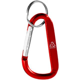 Portachiavi con moschettone in alluminio riciclato certificato RCS Timor personalizzato con logo - Pubblienne