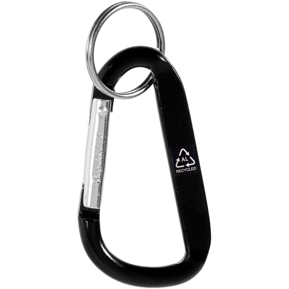 Portachiavi con moschettone in alluminio riciclato certificato RCS Timor personalizzato con logo - Pubblienne