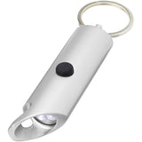 Portachiavi con torcia a LED e apribottiglie in alluminio riciclato IPX Flare personalizzato con logo - Pubblienne