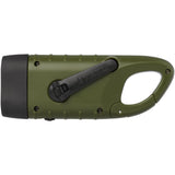 Torcia a dinamo solare con moschettone in plastica riciclata Helios personalizzato con logo - Pubblienne
