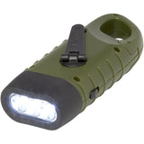 Torcia a dinamo solare con moschettone in plastica riciclata Helios personalizzato con logo - Pubblienne