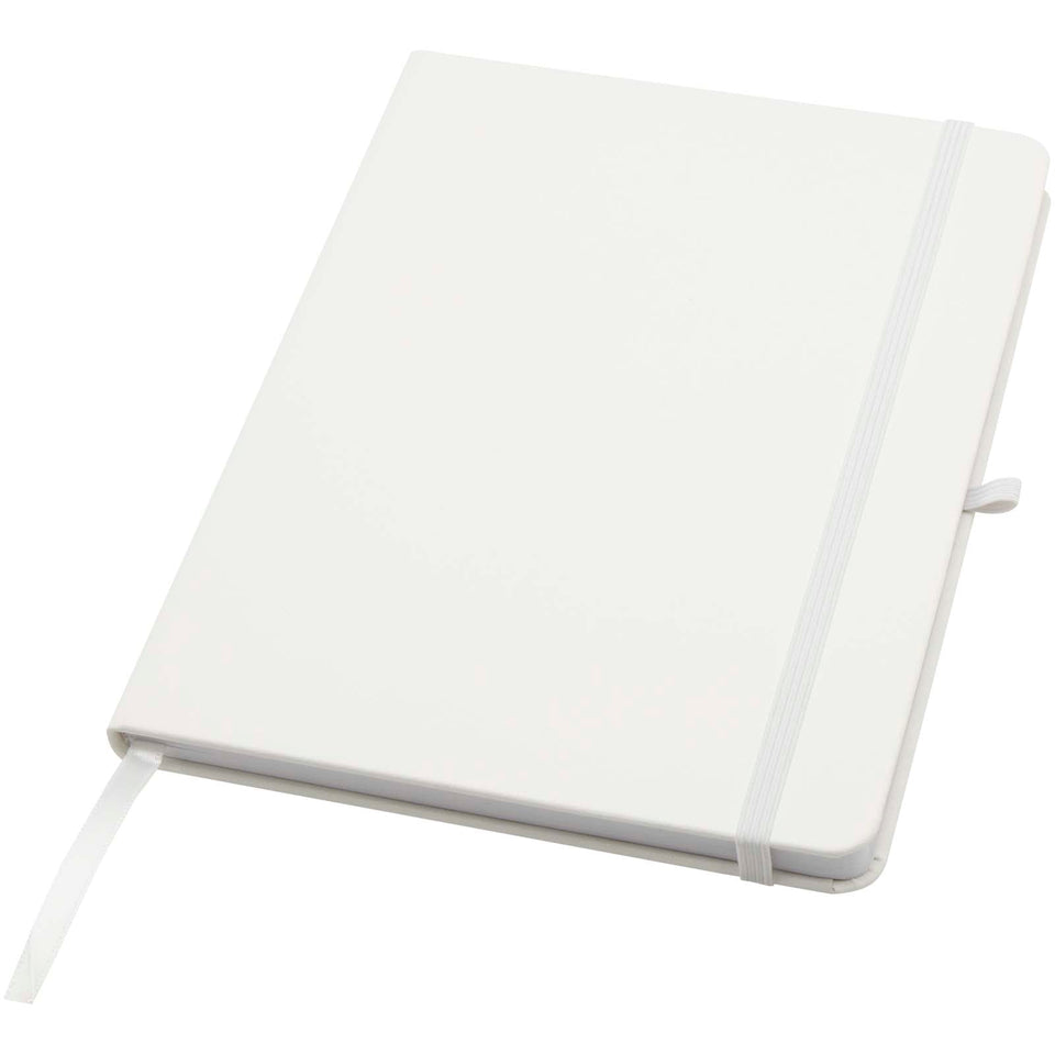 Blocco note formato A5 con copertina rigida in materiale riciclato e pagine a righe Teak personalizzato con logo - Pubblienne