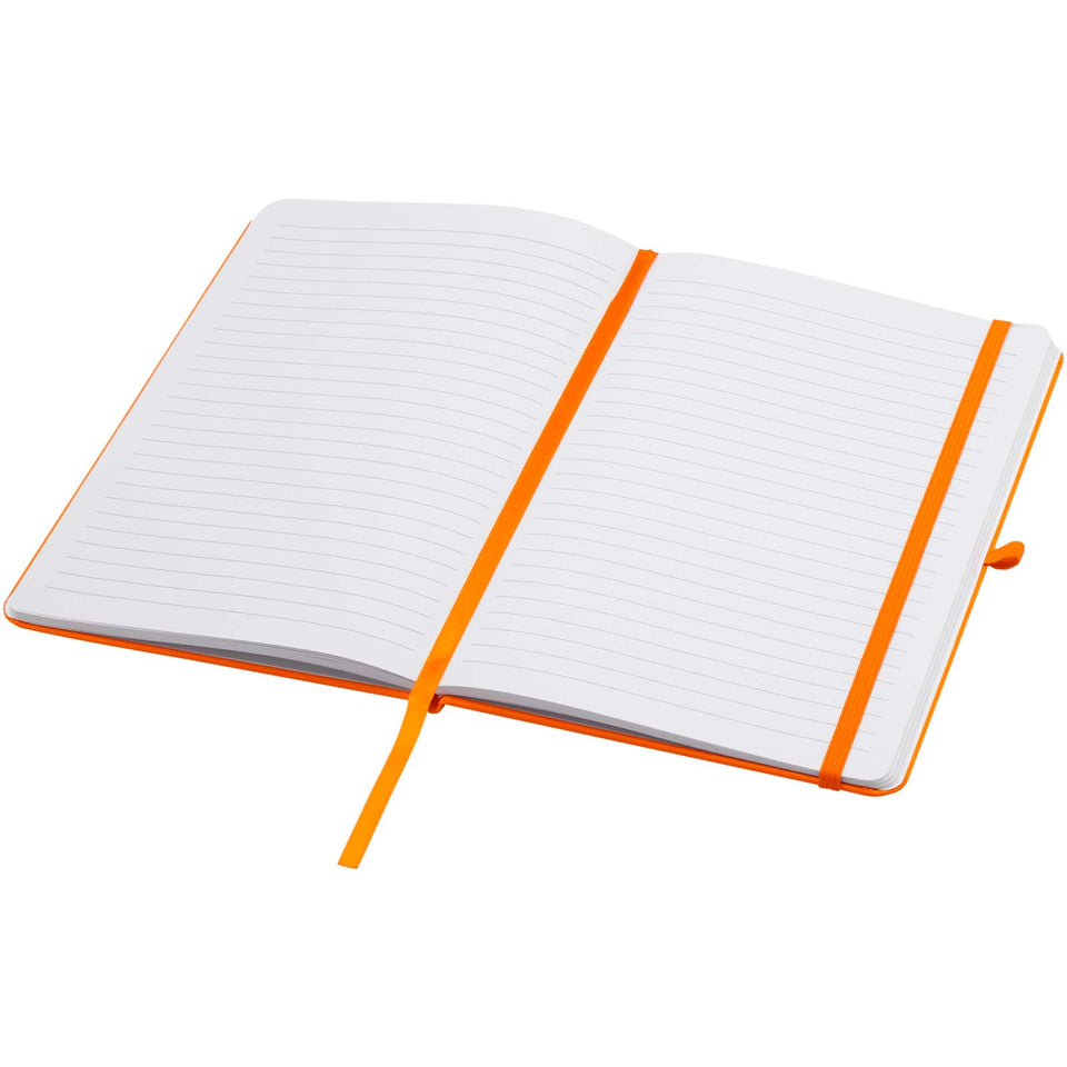 Blocco note formato A5 con copertina rigida in materiale riciclato e pagine a righe Teak personalizzato con logo - Pubblienne
