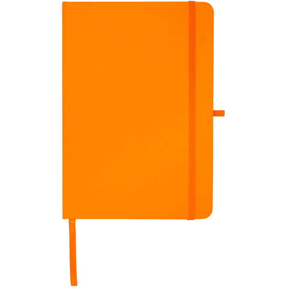 Blocco note formato A5 con copertina rigida in materiale riciclato e pagine a righe Teak personalizzato con logo - Pubblienne
