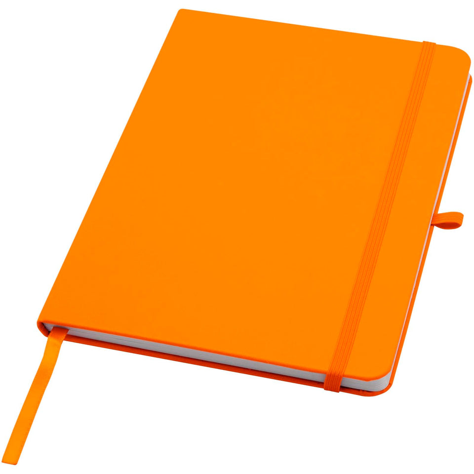 Blocco note formato A5 con copertina rigida in materiale riciclato e pagine a righe Teak personalizzato con logo - Pubblienne