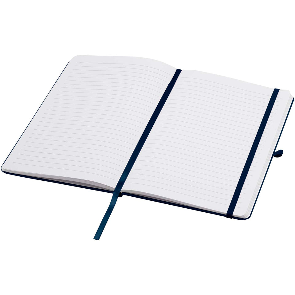 Blocco note formato A5 con copertina rigida in materiale riciclato e pagine a righe Teak personalizzato con logo - Pubblienne