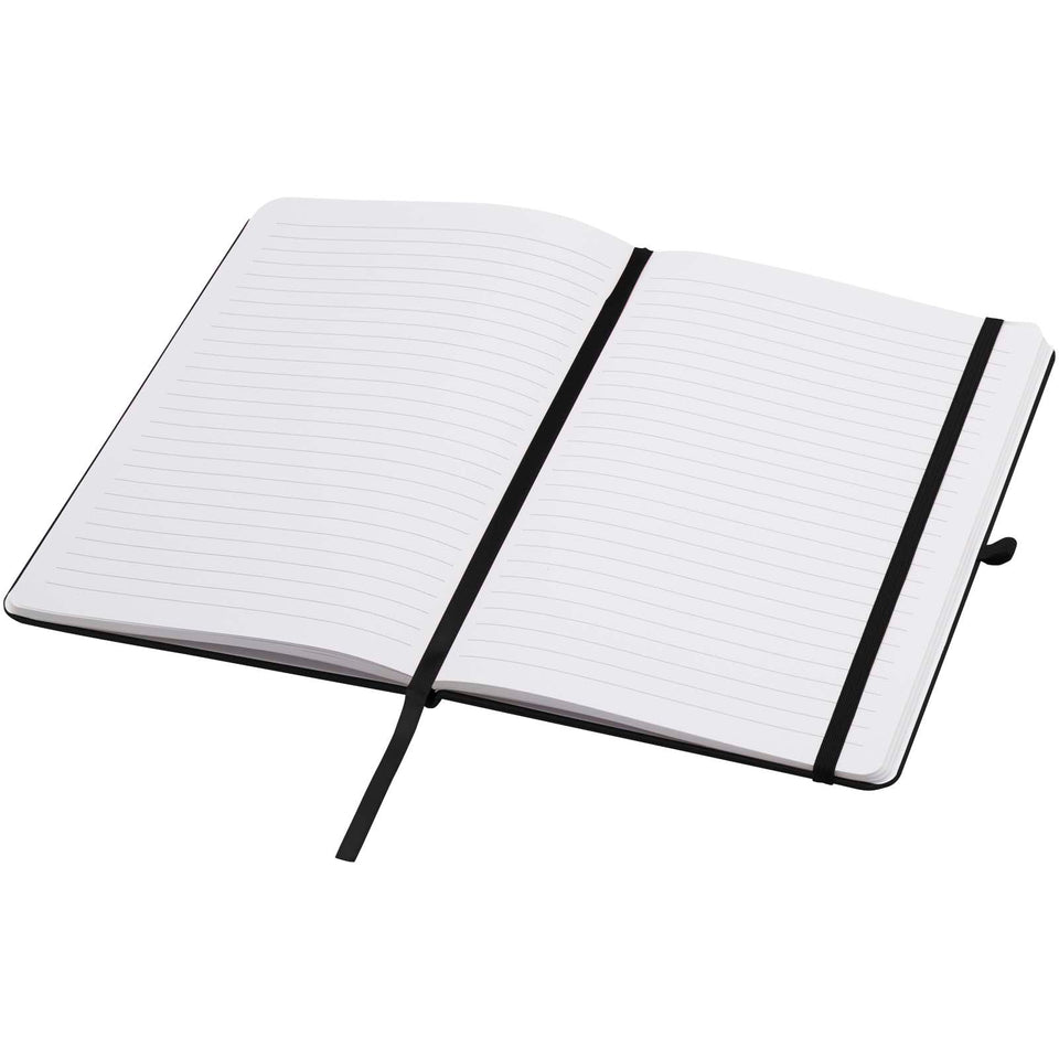 Blocco note formato A5 con copertina rigida in materiale riciclato e pagine a righe Teak personalizzato con logo - Pubblienne