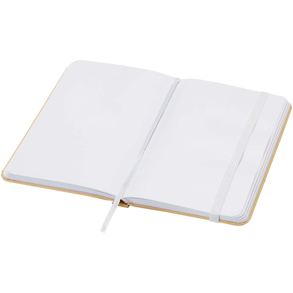 Blocco note formato A6 con copertina rigida in materiale riciclata e pagine bianche Reed personalizzato con logo - Pubblienne