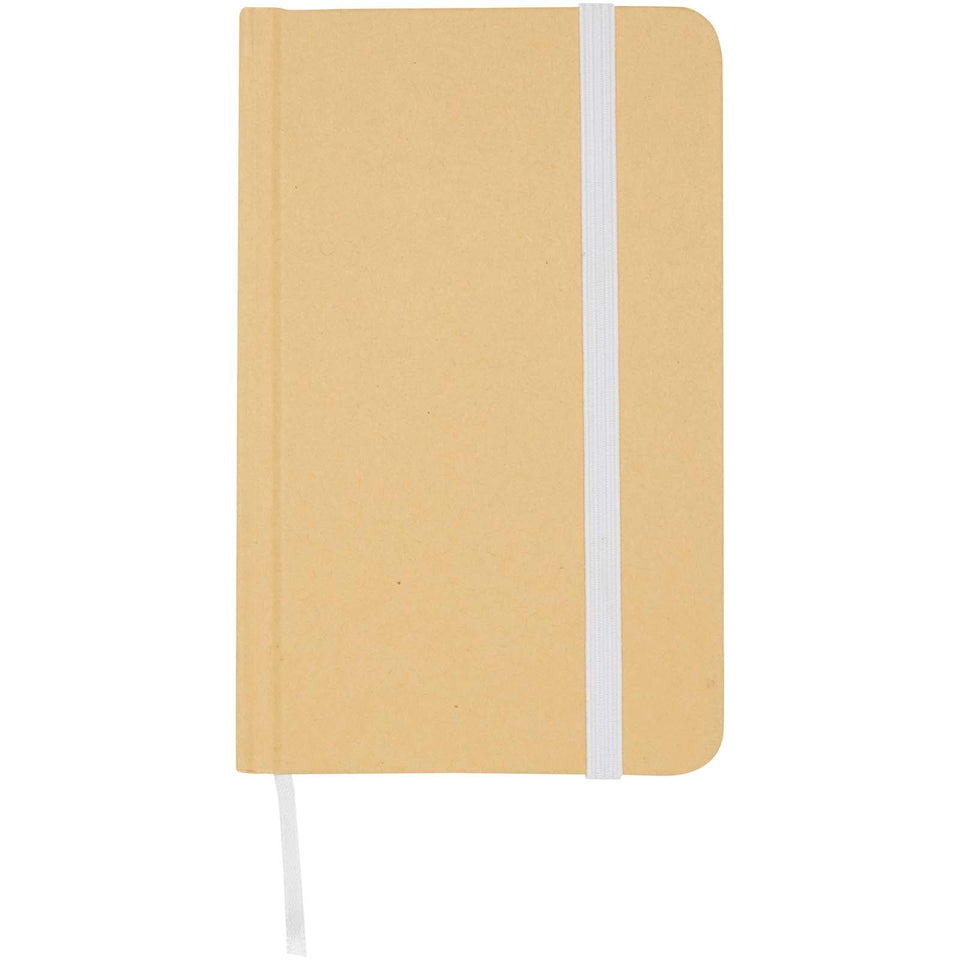 Blocco note formato A6 con copertina rigida in materiale riciclata e pagine bianche Reed personalizzato con logo - Pubblienne