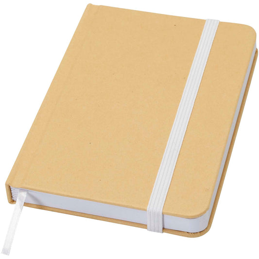 Blocco note formato A6 con copertina rigida in materiale riciclata e pagine bianche Reed personalizzato con logo - Pubblienne