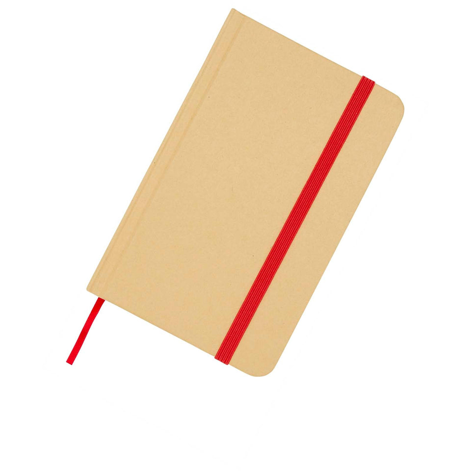Blocco note formato A6 con copertina rigida in materiale riciclata e pagine bianche Reed personalizzato con logo - Pubblienne