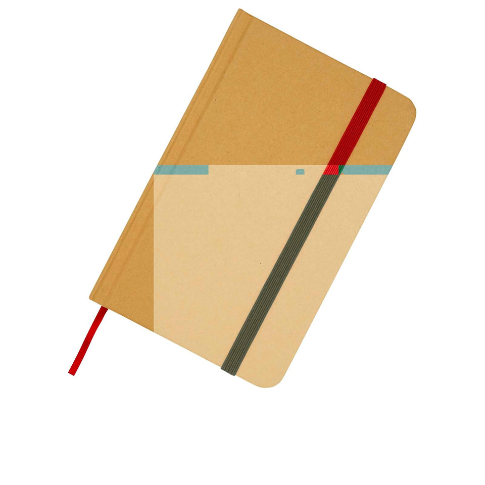 Blocco note formato A6 con copertina rigida in materiale riciclata e pagine bianche Reed personalizzato con logo - Pubblienne