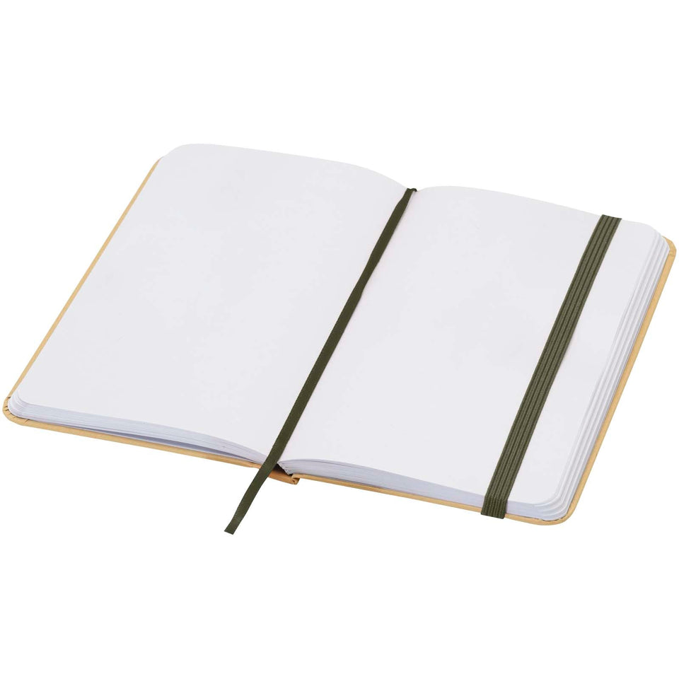 Blocco note formato A6 con copertina rigida in materiale riciclata e pagine bianche Reed personalizzato con logo - Pubblienne