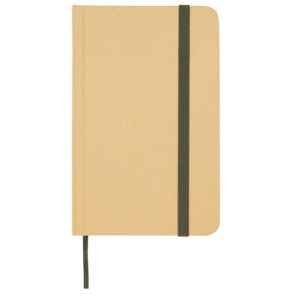 Blocco note formato A6 con copertina rigida in materiale riciclata e pagine bianche Reed personalizzato con logo - Pubblienne