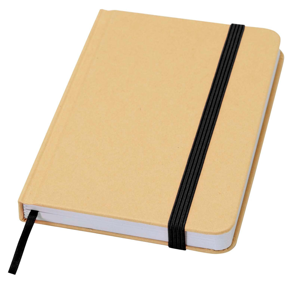 Blocco note formato A6 con copertina rigida in materiale riciclata e pagine bianche Reed personalizzato con logo - Pubblienne