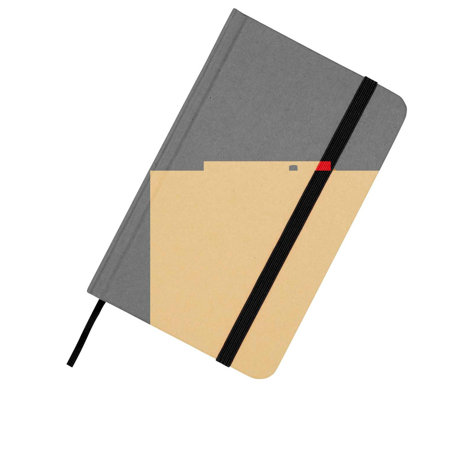Blocco note formato A6 con copertina rigida in materiale riciclata e pagine bianche Reed personalizzato con logo - Pubblienne