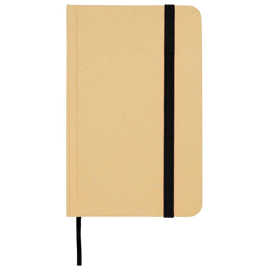 Blocco note formato A6 con copertina rigida in materiale riciclata e pagine bianche Reed personalizzato con logo - Pubblienne