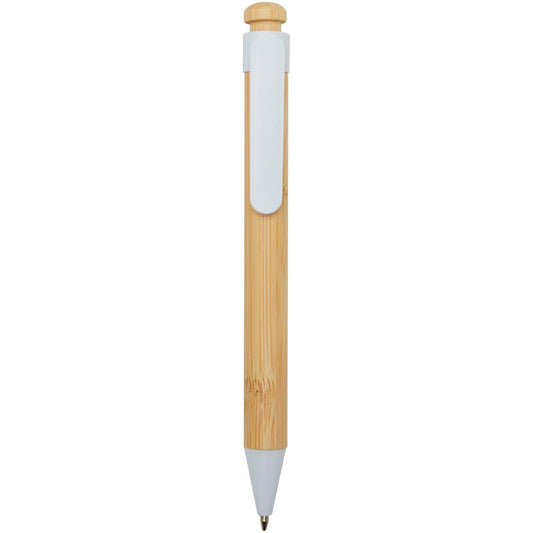 Penna a sfera in plastica riciclata e bambù Rattan personalizzato con logo - Pubblienne