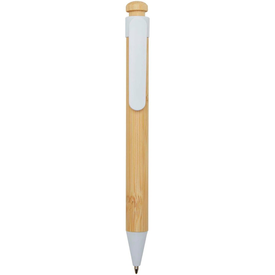 Penna a sfera in plastica riciclata e bambù Rattan personalizzato con logo - Pubblienne