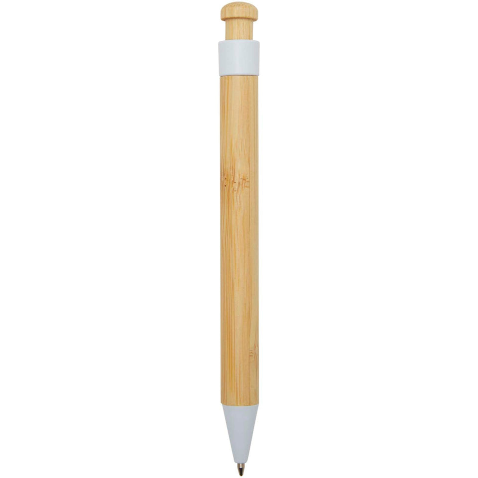 Penna a sfera in plastica riciclata e bambù Rattan personalizzato con logo - Pubblienne