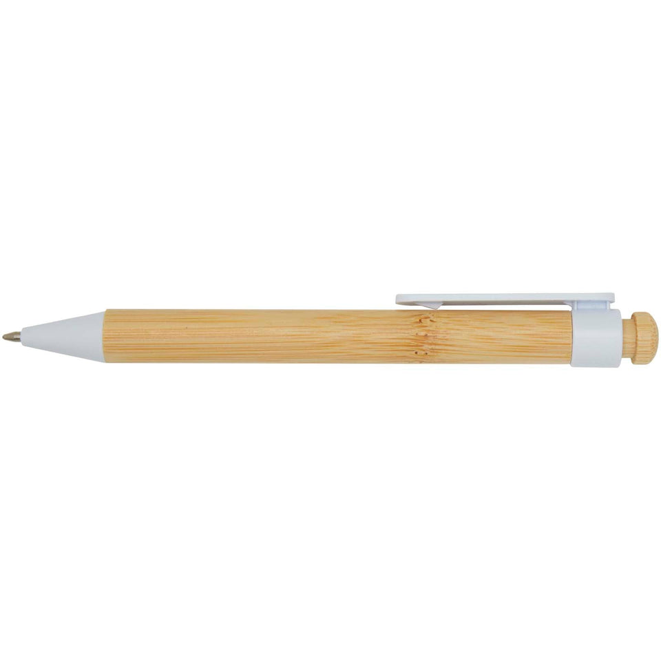 Penna a sfera in plastica riciclata e bambù Rattan personalizzato con logo - Pubblienne