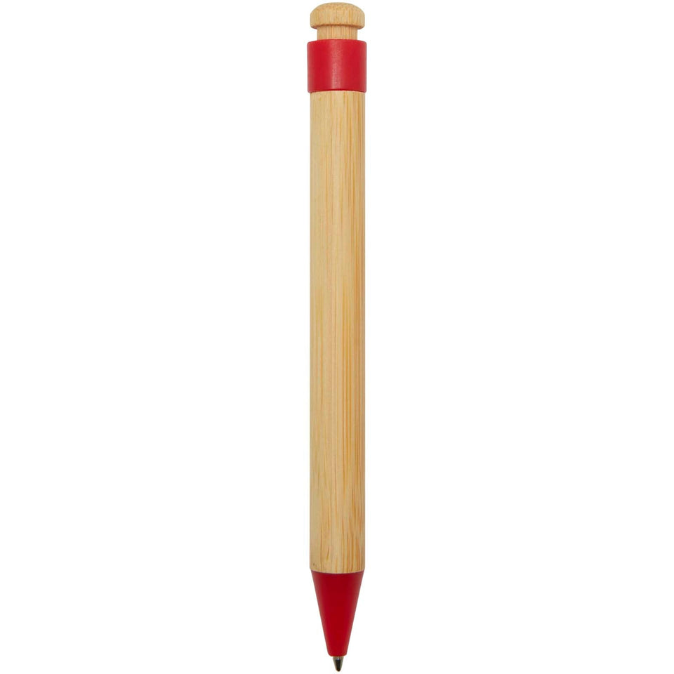 Penna a sfera in plastica riciclata e bambù Rattan personalizzato con logo - Pubblienne