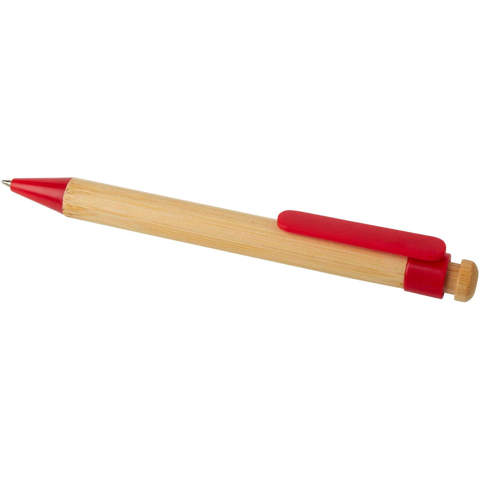 Penna a sfera in plastica riciclata e bambù Rattan personalizzato con logo - Pubblienne