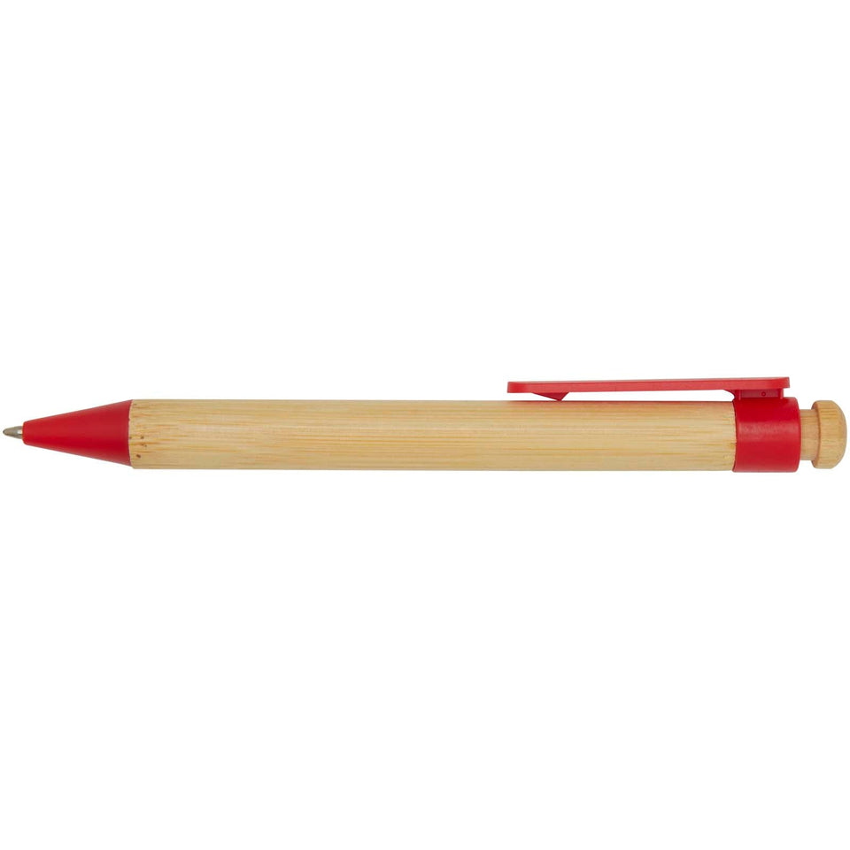 Penna a sfera in plastica riciclata e bambù Rattan personalizzato con logo - Pubblienne
