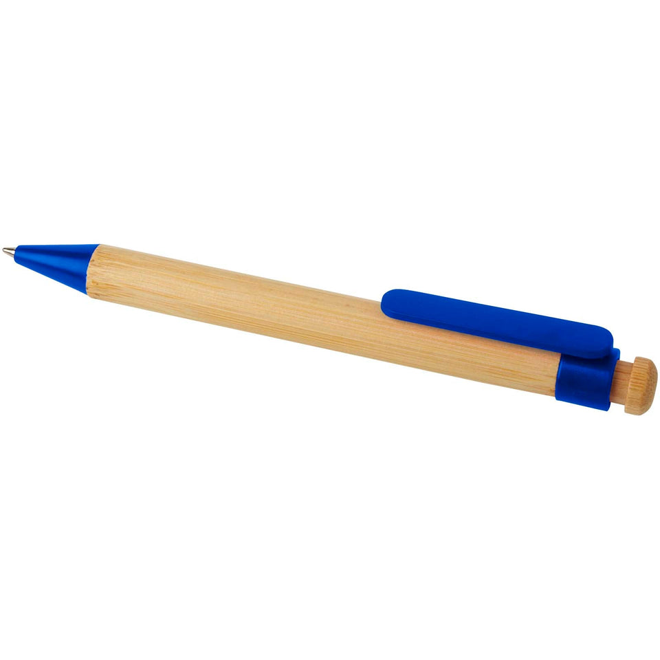 Penna a sfera in plastica riciclata e bambù Rattan personalizzato con logo - Pubblienne