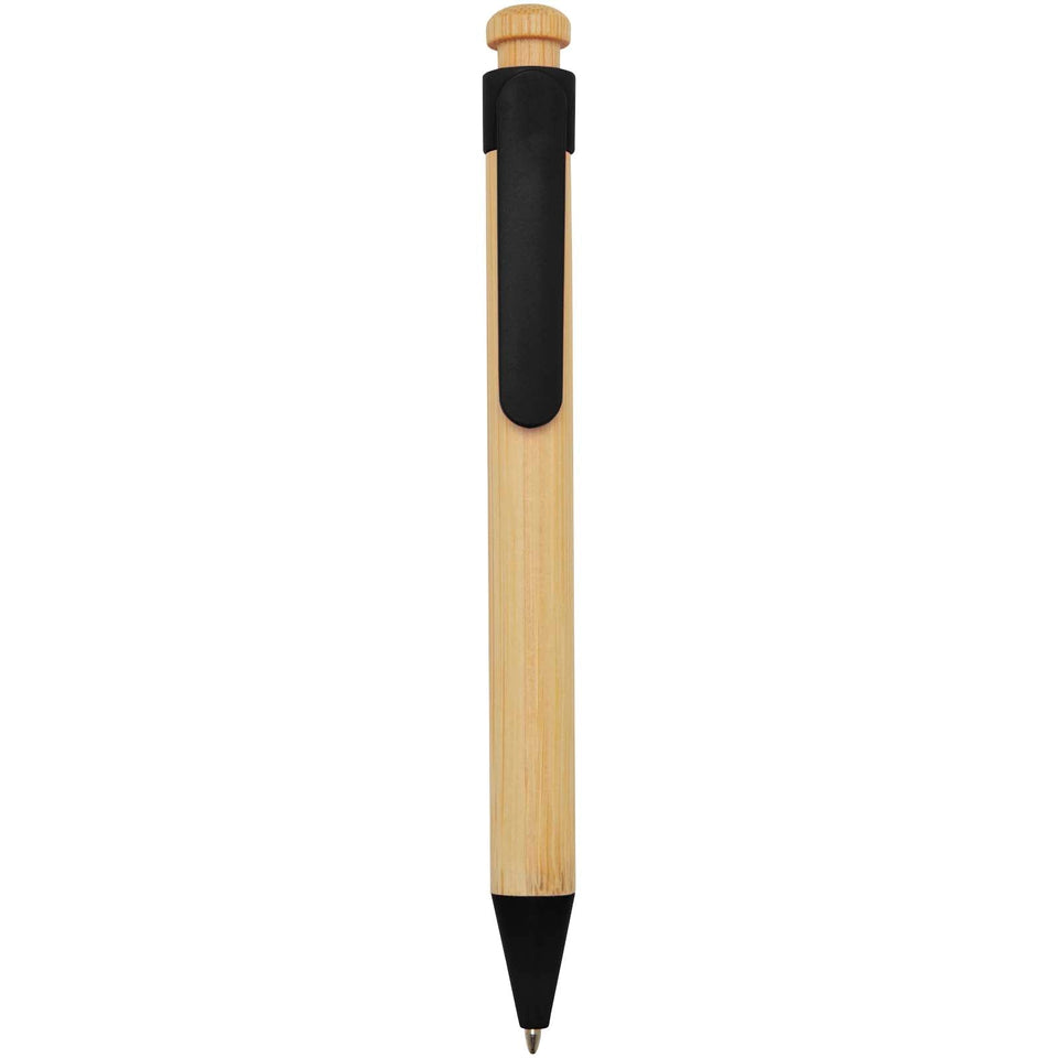 Penna a sfera in plastica riciclata e bambù Rattan personalizzato con logo - Pubblienne