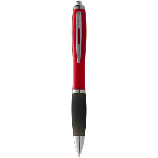 Penna a sfera Nash con fusto colorato e impugnatura nera (inchiostro nero) personalizzato con logo - Pubblienne