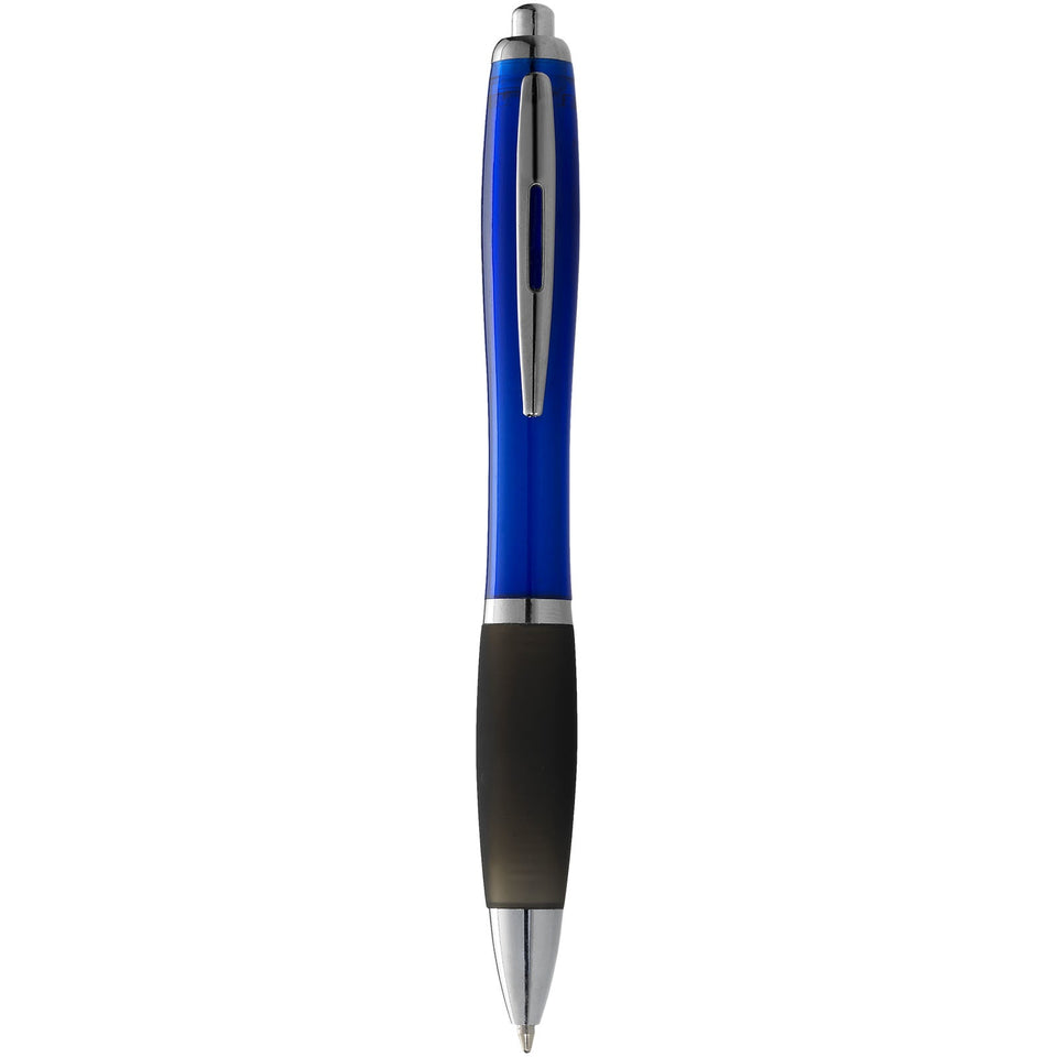 Penna a sfera Nash con fusto colorato e impugnatura nera (inchiostro nero) personalizzato con logo - Pubblienne