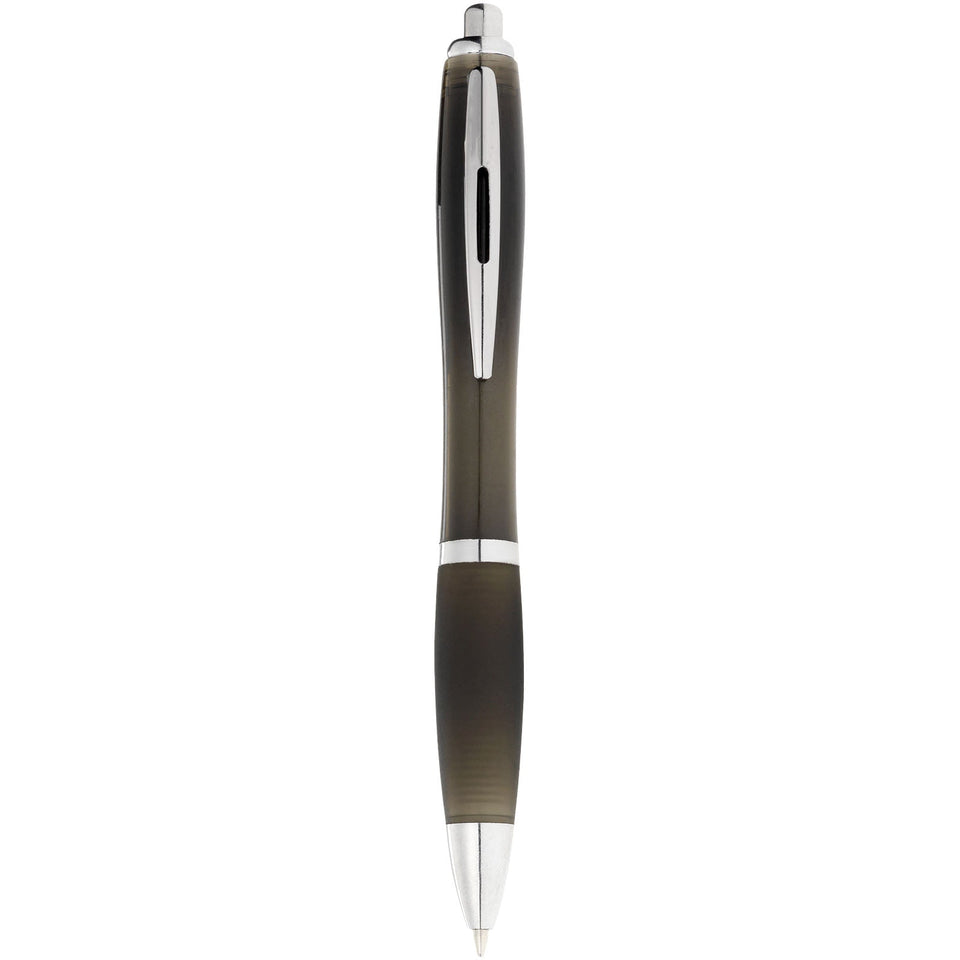 Penna a sfera Nash con fusto colorato e impugnatura nera (inchiostro nero) personalizzato con logo - Pubblienne
