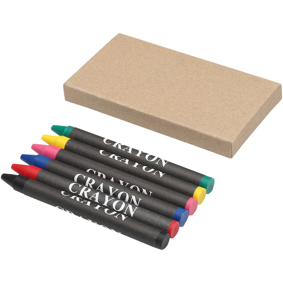 Set pastelli a cera colorati 6 pezzi Ayo personalizzato con logo - Pubblienne