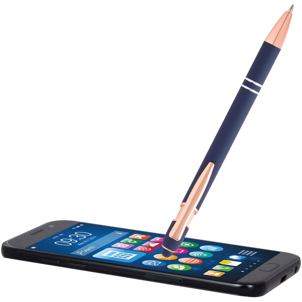 Penna a sfera con finitura oro rosa Nanna personalizzato con logo - Pubblienne