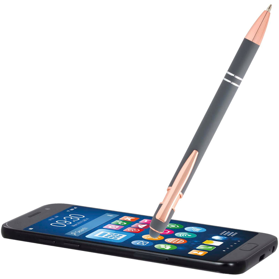 Penna a sfera con finitura oro rosa Nanna personalizzato con logo - Pubblienne