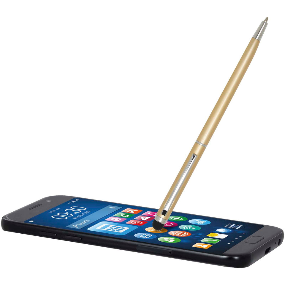 Penna a sfera in alluminio con stylus Ore (inchiostro blu) personalizzato con logo - Pubblienne