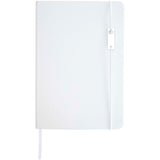 Set con blocco note formato A5 con copertina rigida e penna roller Legato Elegance personalizzato con logo - Pubblienne