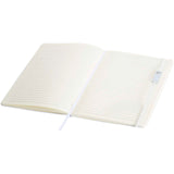Set con blocco note formato A5 con copertina rigida e penna roller Legato Elegance personalizzato con logo - Pubblienne