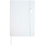 Set con blocco note formato A5 con copertina rigida e penna roller Legato Elegance personalizzato con logo - Pubblienne