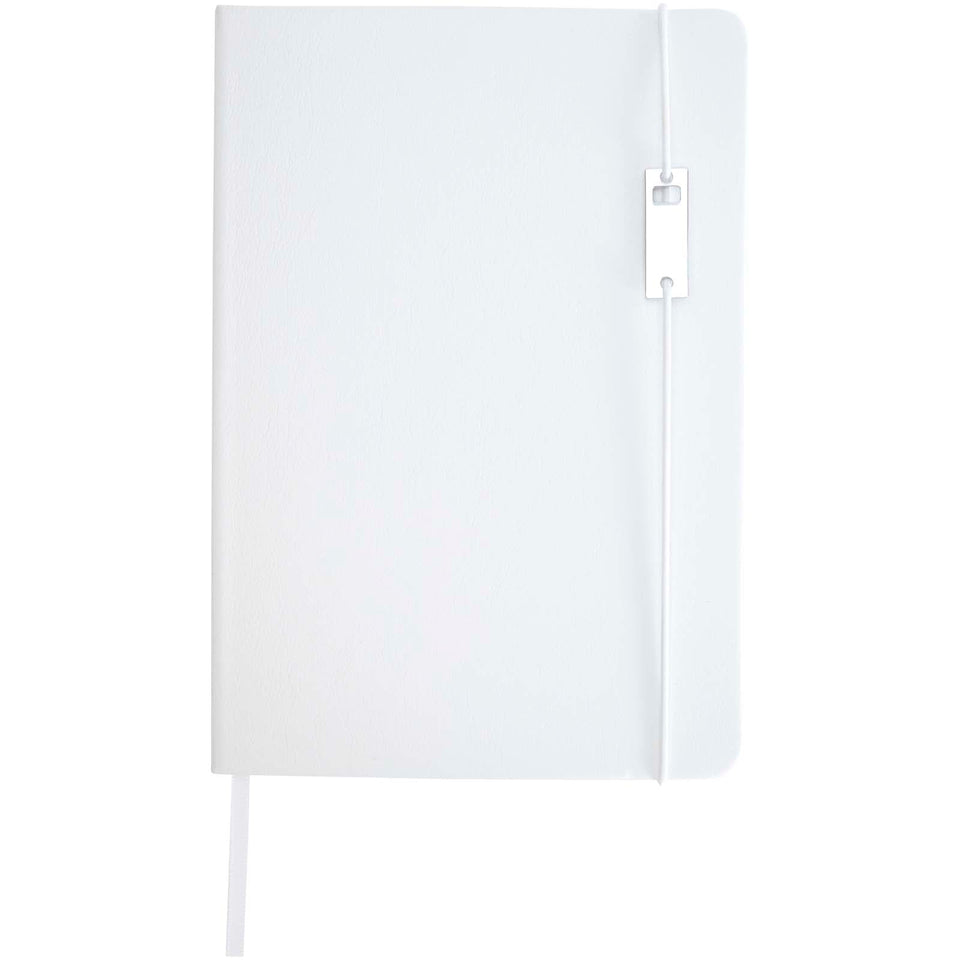 Set con blocco note formato A5 con copertina rigida e penna roller Legato Elegance personalizzato con logo - Pubblienne