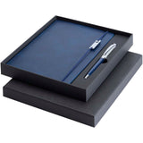 Set con blocco note formato A5 con copertina rigida e penna roller Legato Elegance personalizzato con logo - Pubblienne