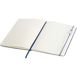 Set con blocco note formato A5 con copertina rigida e penna roller Legato Elegance personalizzato con logo - Pubblienne