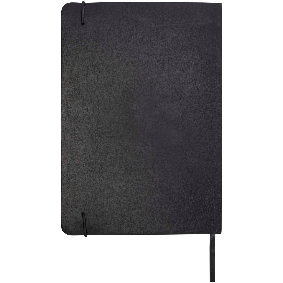 Set con blocco note formato A5 con copertina rigida e penna roller Legato Elegance personalizzato con logo - Pubblienne