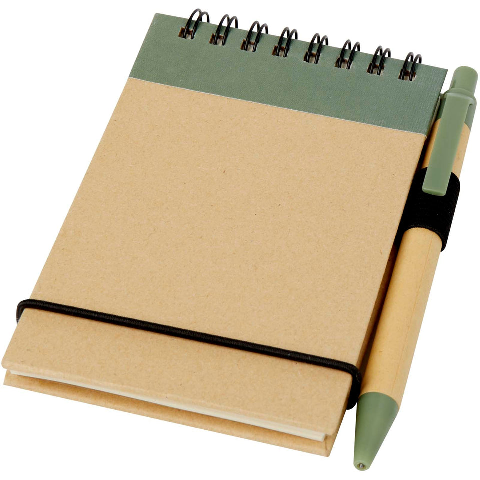 Taccuino riciclato formato A7 con penna Zuse personalizzato con logo - Pubblienne