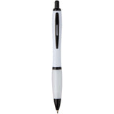 Penna a sfera in plastica riciclata con finiture nere (inchiostro nero) Nash personalizzato con logo - Pubblienne