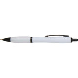 Penna a sfera in plastica riciclata con finiture nere (inchiostro nero) Nash personalizzato con logo - Pubblienne