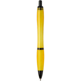 Penna a sfera in plastica riciclata con finiture nere (inchiostro nero) Nash personalizzato con logo - Pubblienne